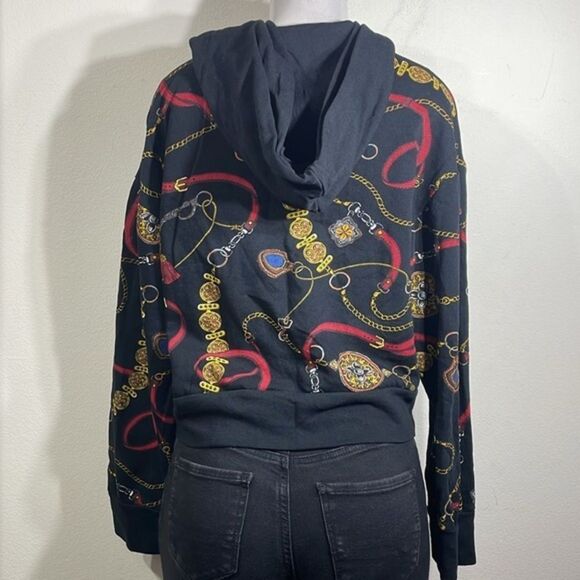 (N3) Zara chain print hoodie size S - Picture 2 of 8